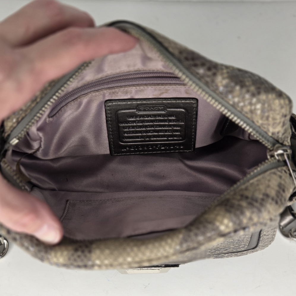 Coach Campbell Silvergray Python Exotic Snakeskin… - image 6